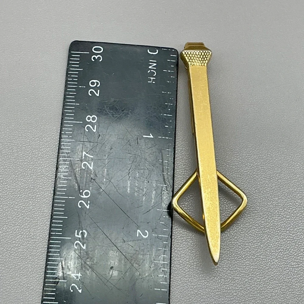 Swank Vintage Gold Tone Sword Dagger Tie Clip Tie Bar Men's Novelty Accessory